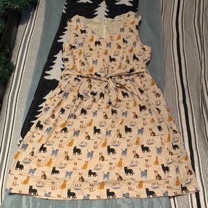 Vintage style cat printed dress